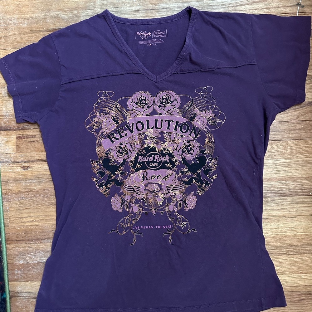 Hard Rock Cafe Women's Dark Purple Revolution Tee